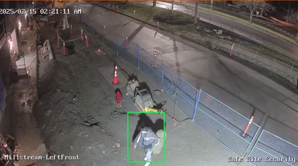Intruder detected on camera